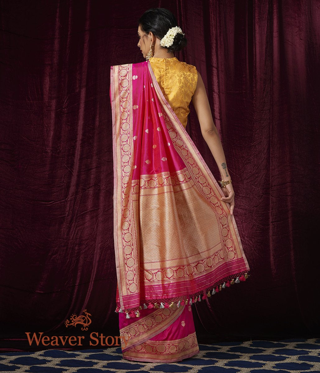 Handwoven_Pink_Katan_Silk_Saree_with_Kadhwa_Booti_WeaverStory_03