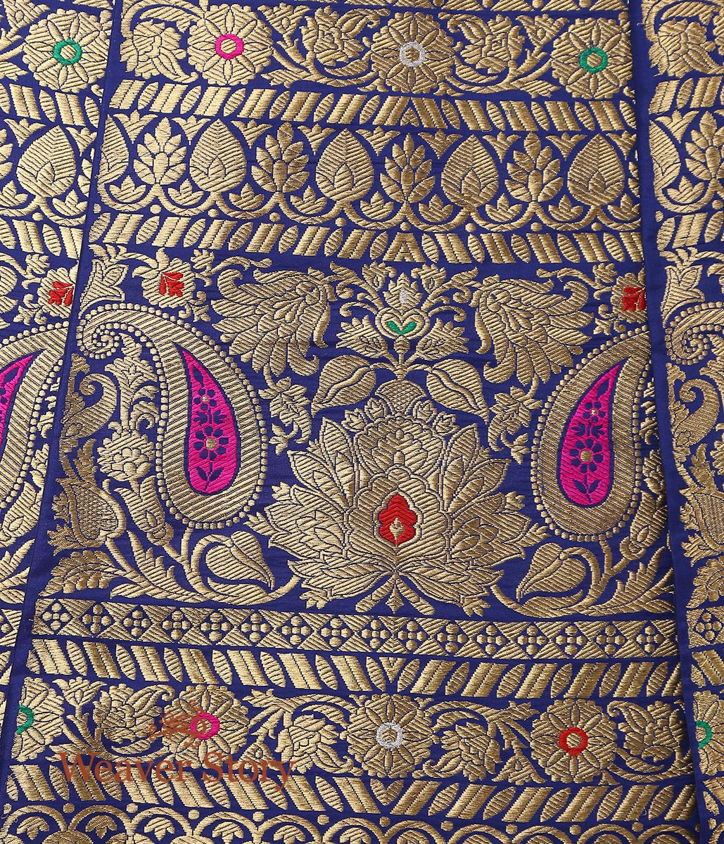 Blue_Handloom_Kadhwa_Banarasi_Lehenga_with_Meenakari_WeaverStory_03