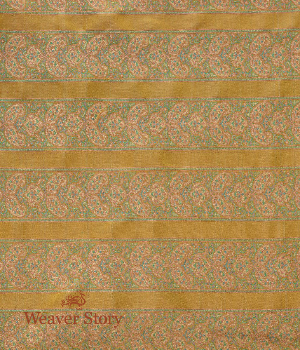Handwoven_Green_and_Mustard_Jamawar_Suit_Set_WeaverStory_03