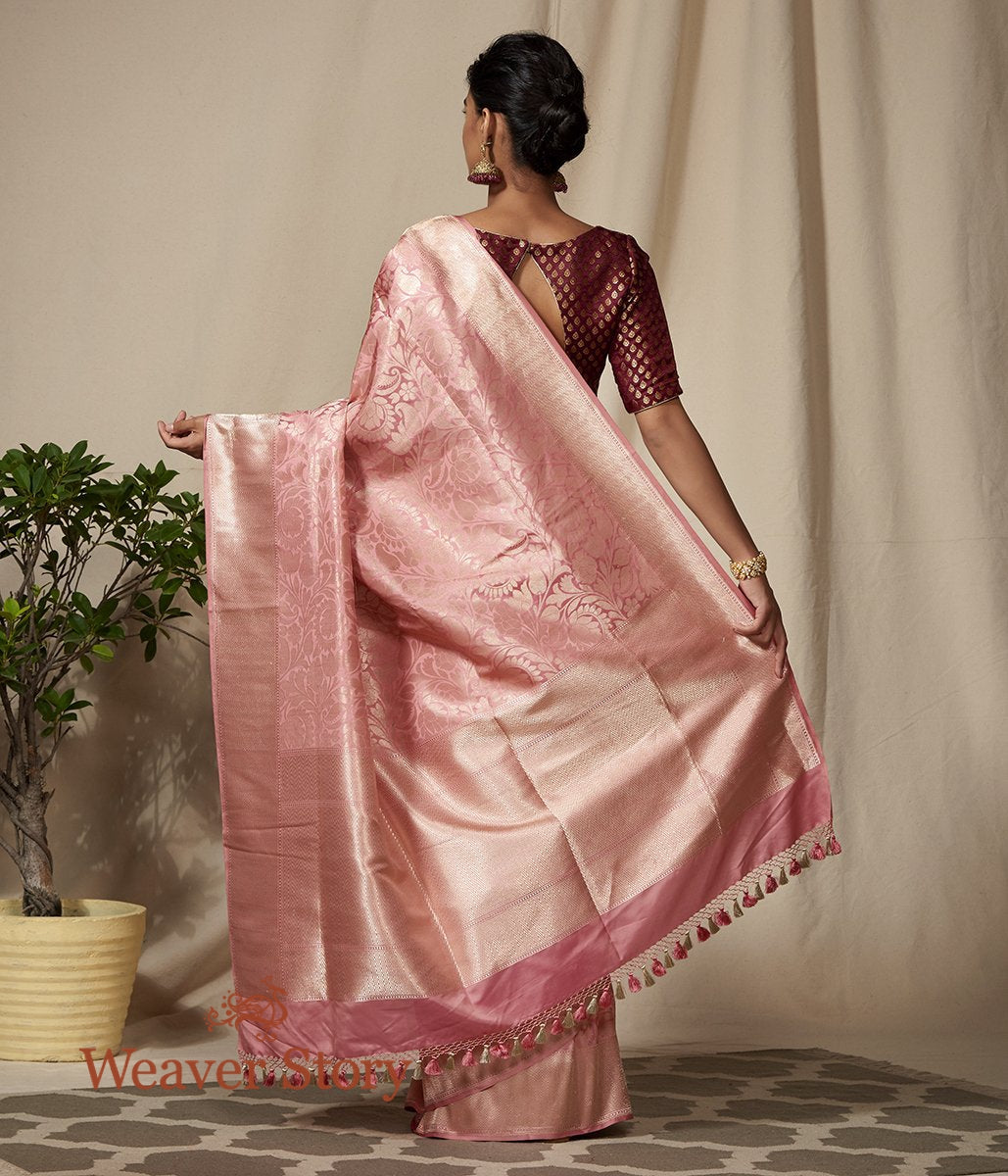 Handwoven_Light_Pink_Banarasi_Saree_with_Gold_Chevron_Border_WeaverStory_03