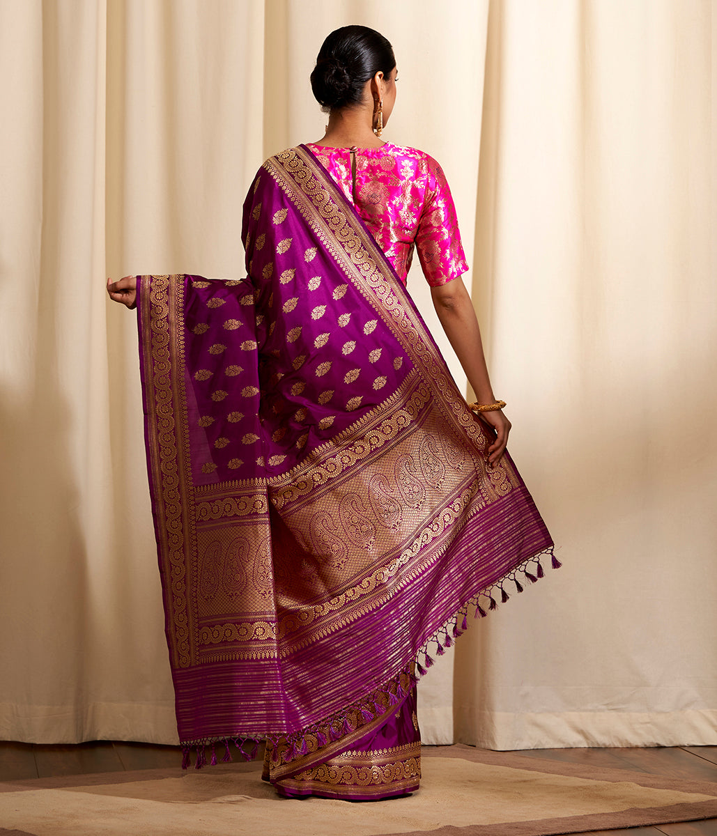 Handwoven_Kadhwa_booti_banarasi_in_royal_purple_WeaverStory_03