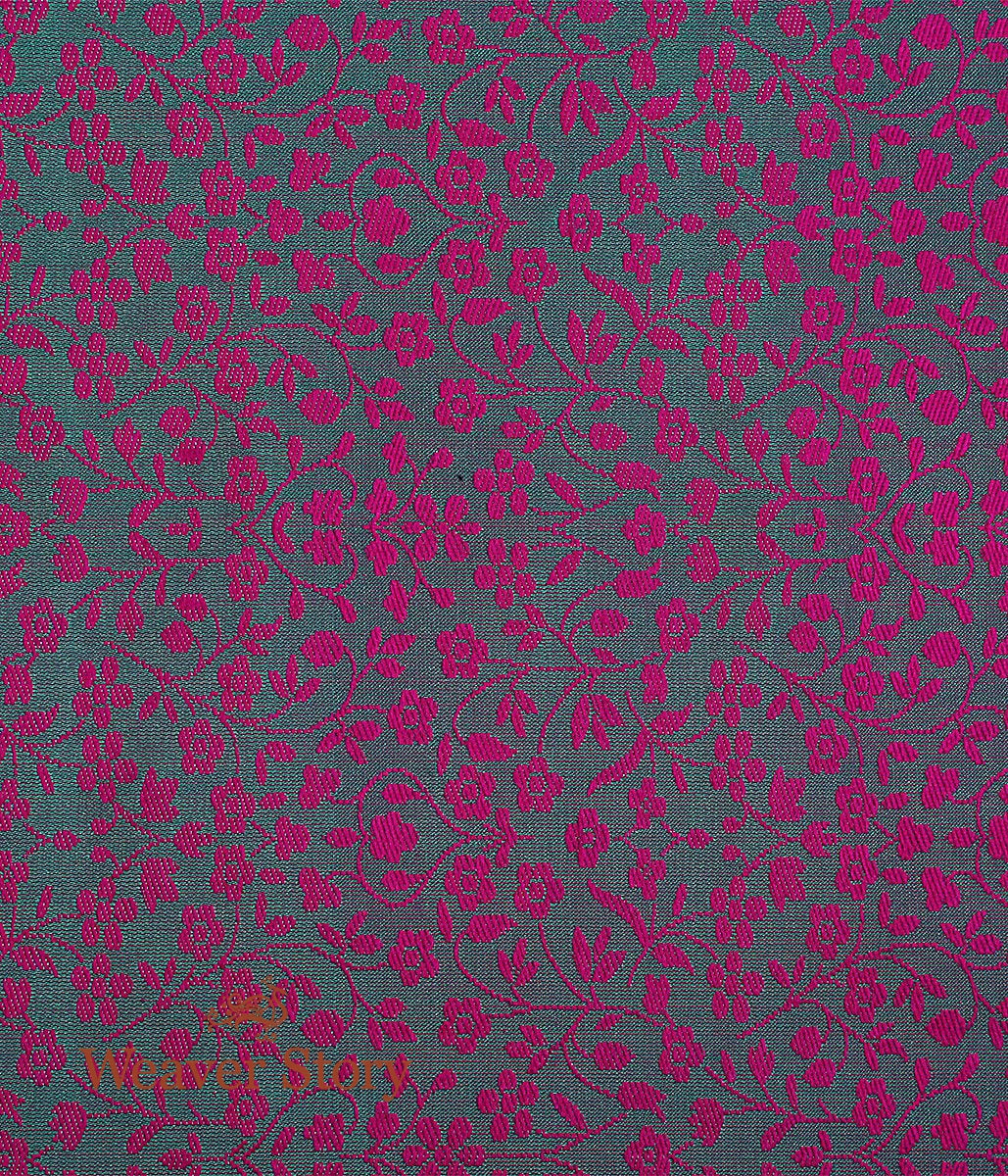 Handloom_Green_and_Pink_Self_Tanchoi_Fabric_WeaverStory_03