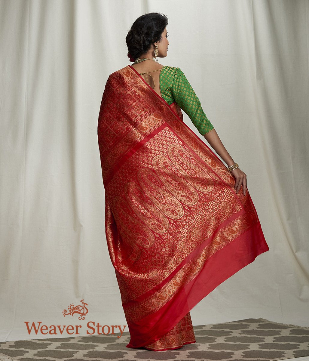 Handwoven_Red_Banarasi_Gharchola_Saree_WeaverStory_03