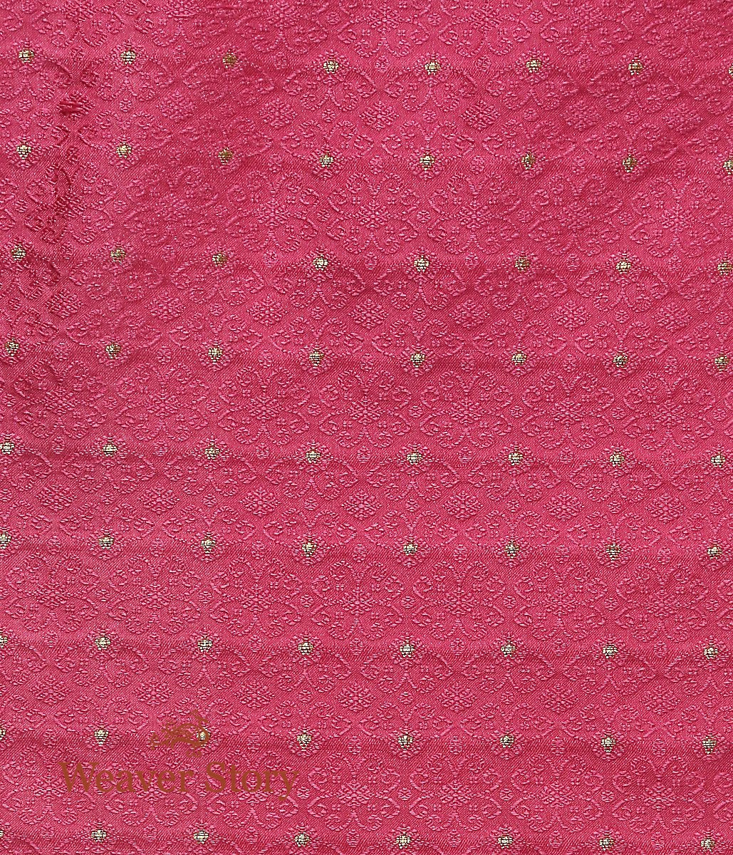 Handloom_Pink_Zari_Booti_Tanchoi_Fabric_WeaverStory_03