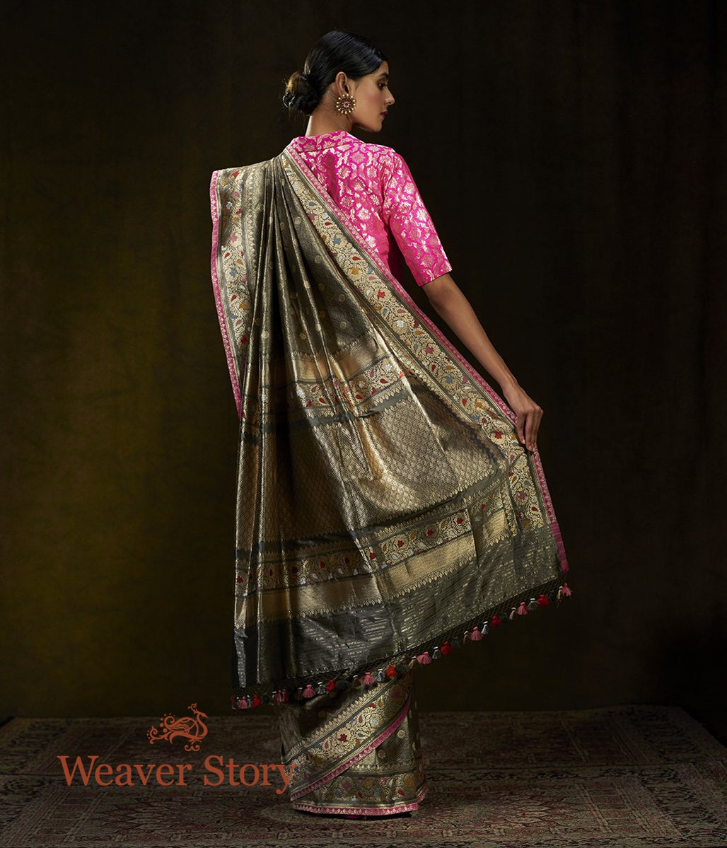 Handwoven_Grey_Zari_Tanchoi_Saree_with_Meenakari_Border_WeaverStory_03