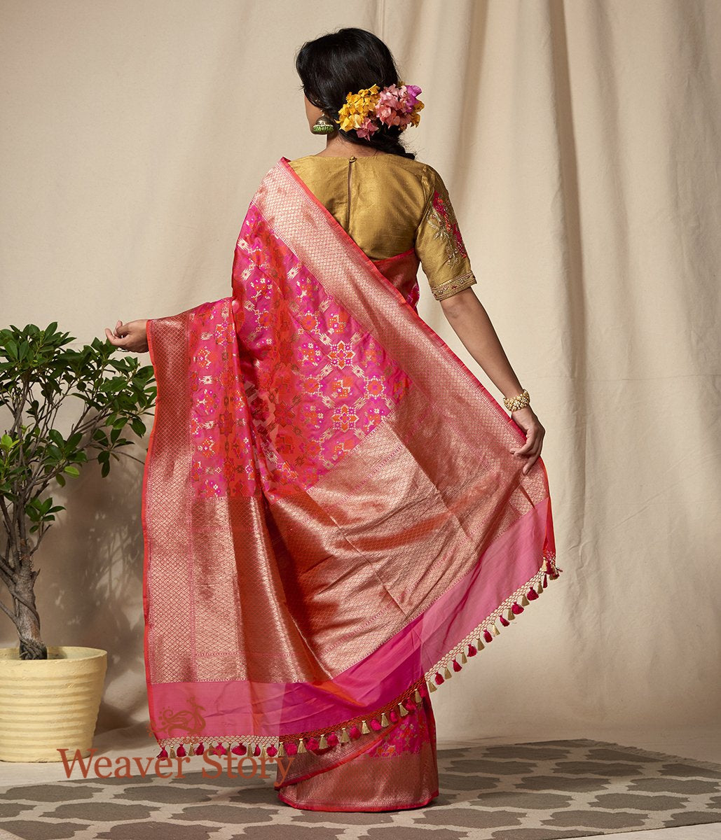 Handwoven_Pink_and_Orange_Antique_Zari_Banarasi_Patola_Saree_WeaverStory_03