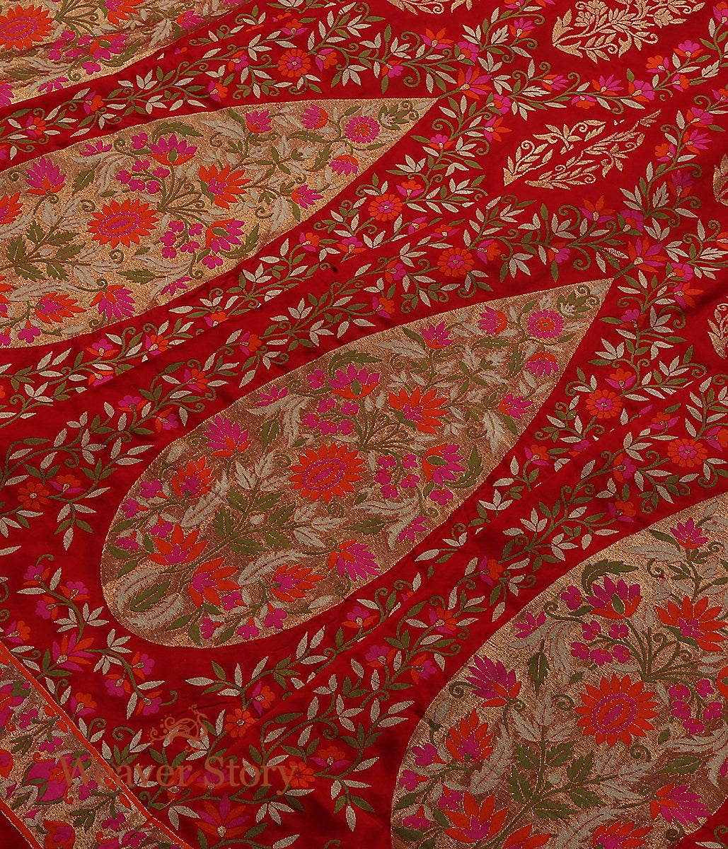Handwoven_Banarasi_Red_with_Meenakari_Silk_WeaverStory_03