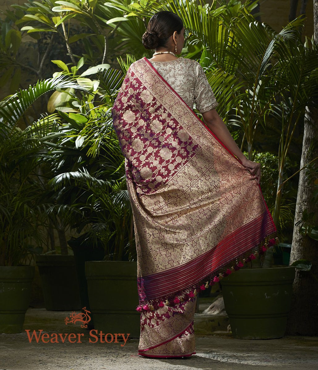 Handloom_Garnet_Red_Kadhwa_Jangla_Saree_with_Rani_Meenakari_WeaverStory_03