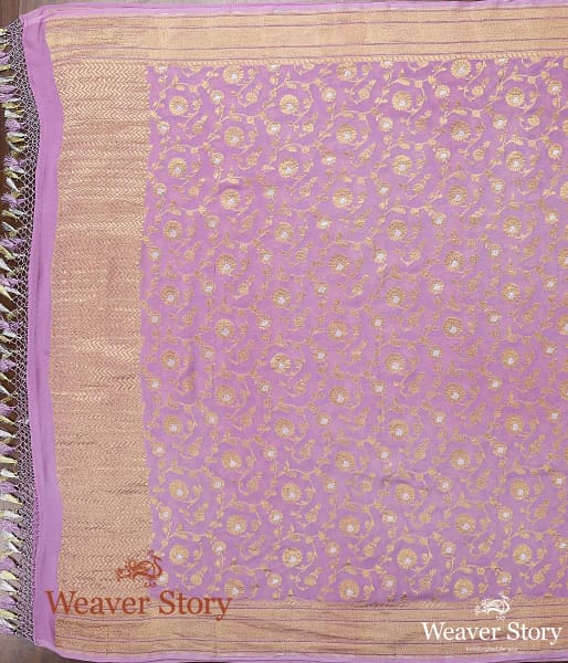 Handwoven_Banarasi_Georgette_Cutwork_Dupatta_in_Light_Purple_WeaverStory_03