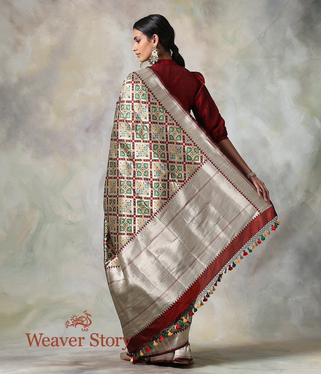 Handwoven_Maroon_and_Antique_Zari_Banarasi_Patola_Saree_WeaverStory_03