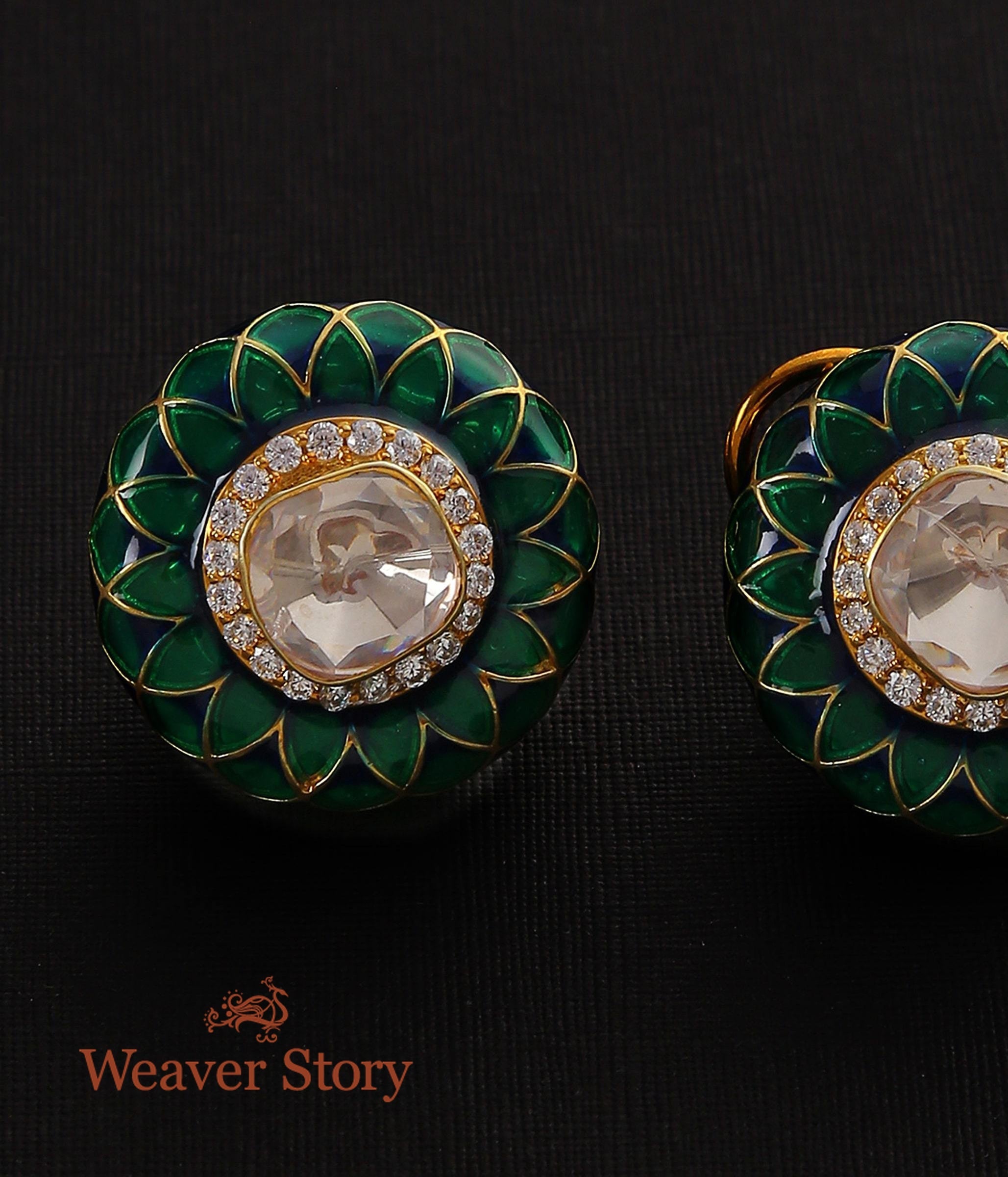 Avanya_Studds_with_Moissanite_Polki_Crafted_in_Pure_Silver_WeaverStory_03