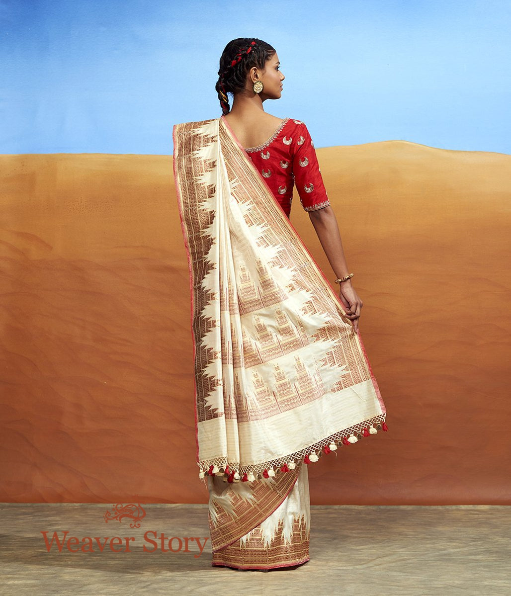 Handwoven_White_Banarasi_Saree_with_Red_Temple_Border_WeaverStory_03