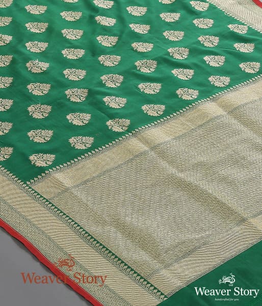 Handwoven_Green_Katan_Silk_Dupatta_with_Leaf_Motifs_WeaverStory_03