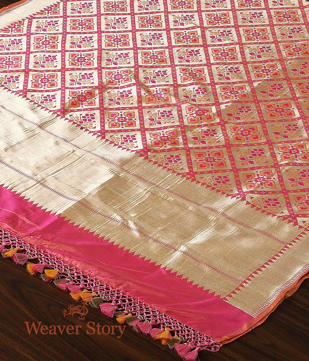 Handloom_Peach_Pink_Banarasi_Patola_Dupatta_with_Zari_Base_WeaverStory_03