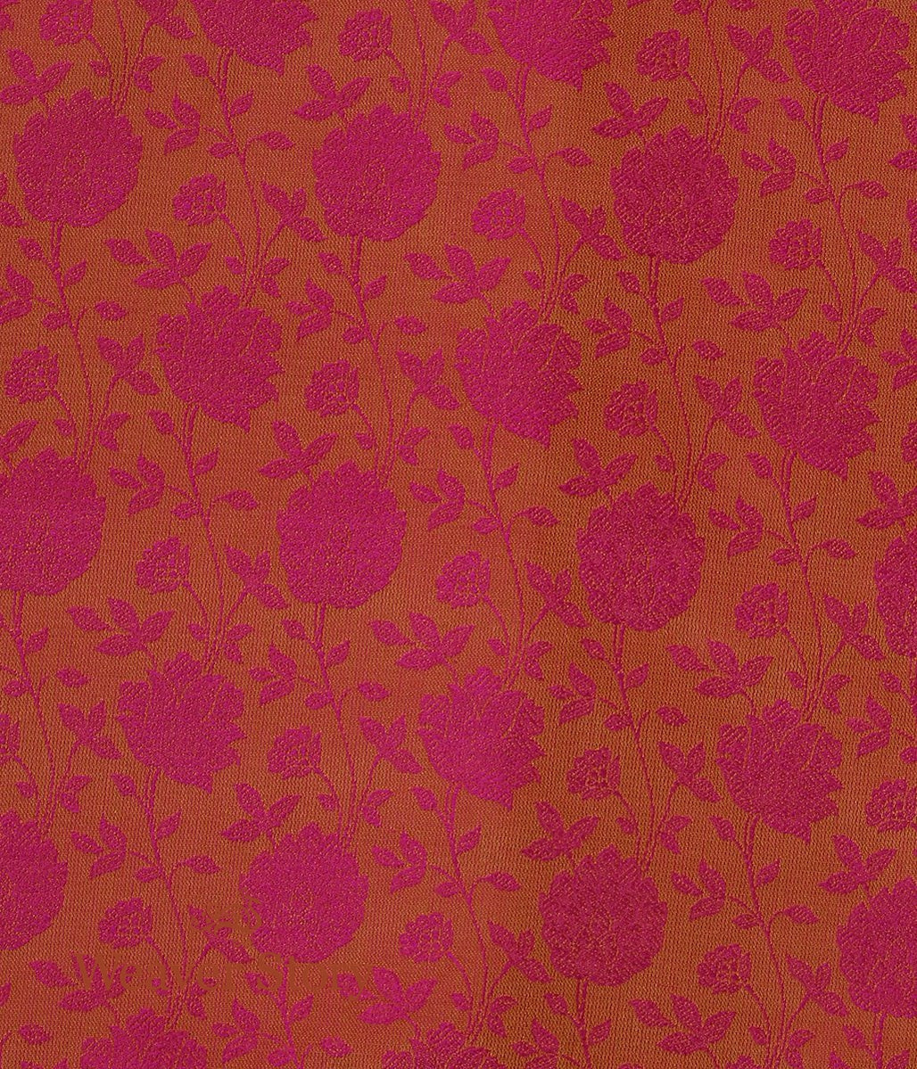Handloom_Mustrad_and_Pink_Floral_Tanchoi_Fabric_WeaverStory_03