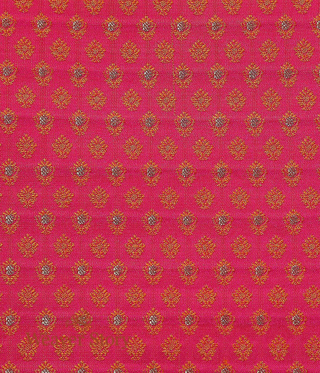 Handloom_Pink_and_Orange_Dual_Tone_Tanchoi_Fabric_WeaverStory_03