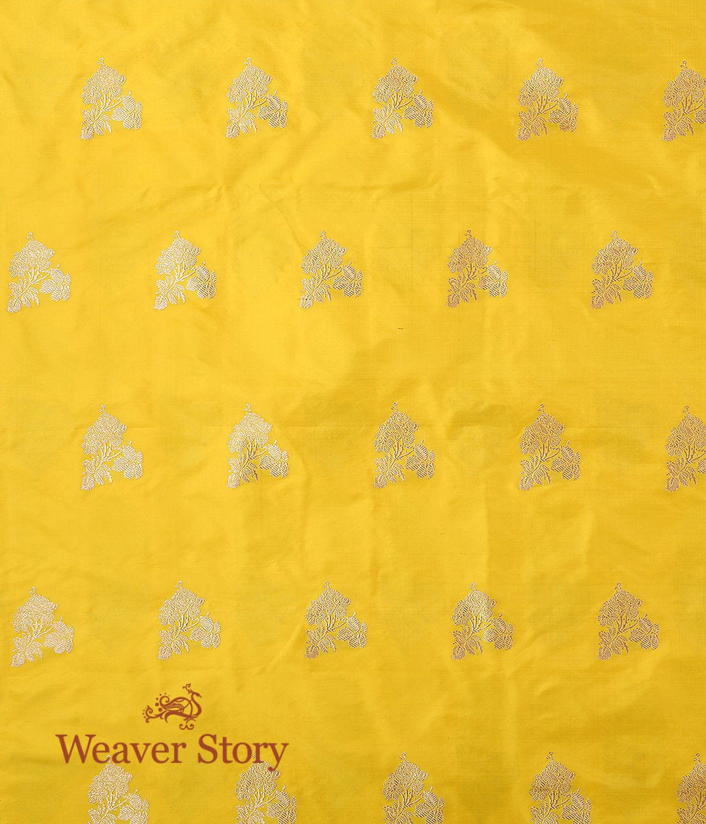Handloom_Yellow_Kadhwa_Boota_Silk_Fabric_WeaverStory_03
