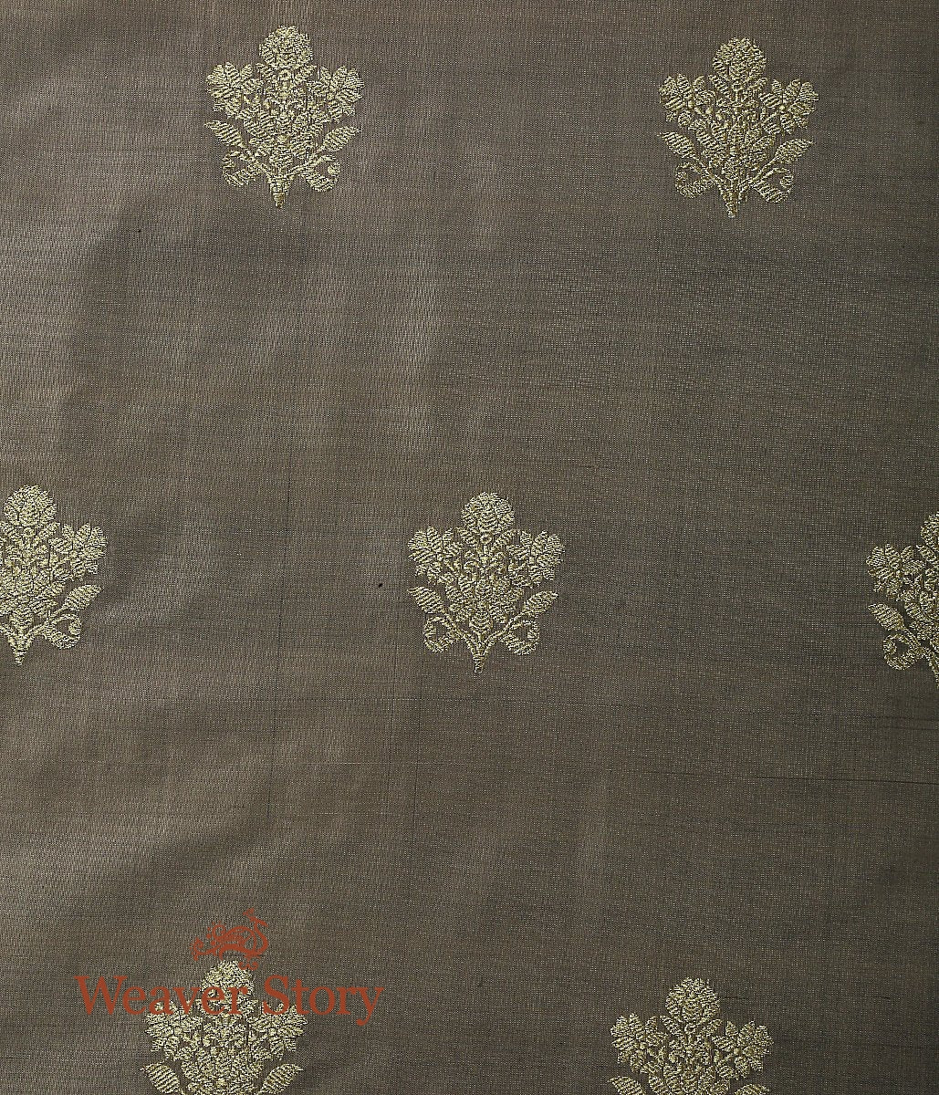 Handloom_Brown_Grey_Kadhwa_Booti_Dupion_Fabric_WeaverStory_02