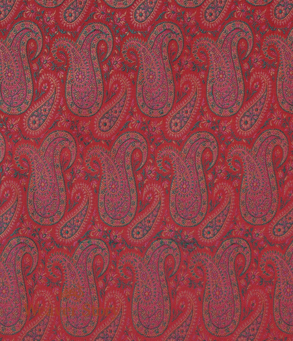 Handloom_Pink_Jamawar_Fabric_with_Paisleys_WeaverStory_03