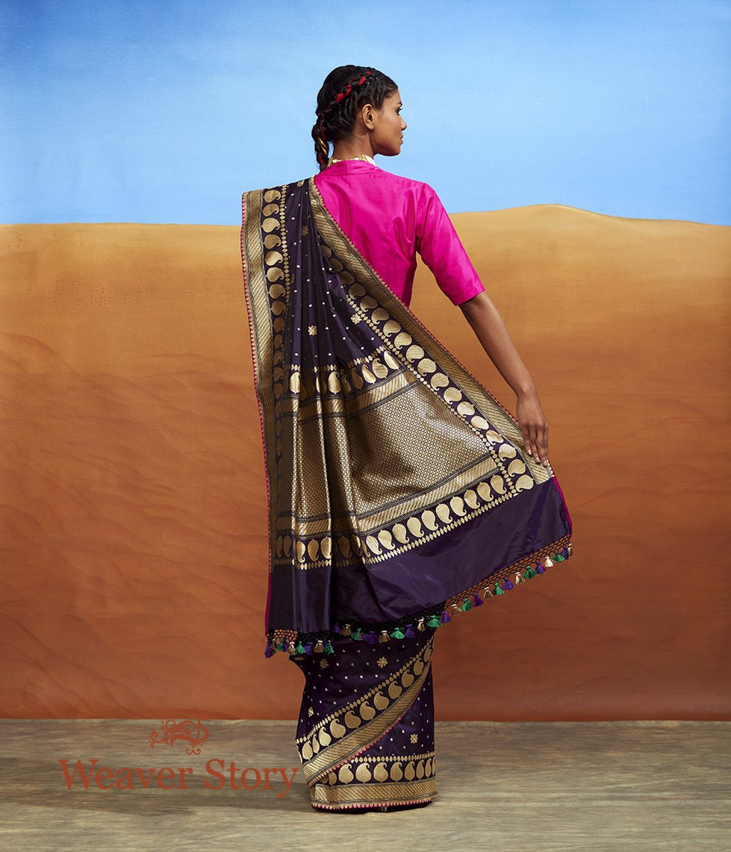 Handwoven_Purple_Booti_Saree_with_Paisley_Border_WeaverStory_03