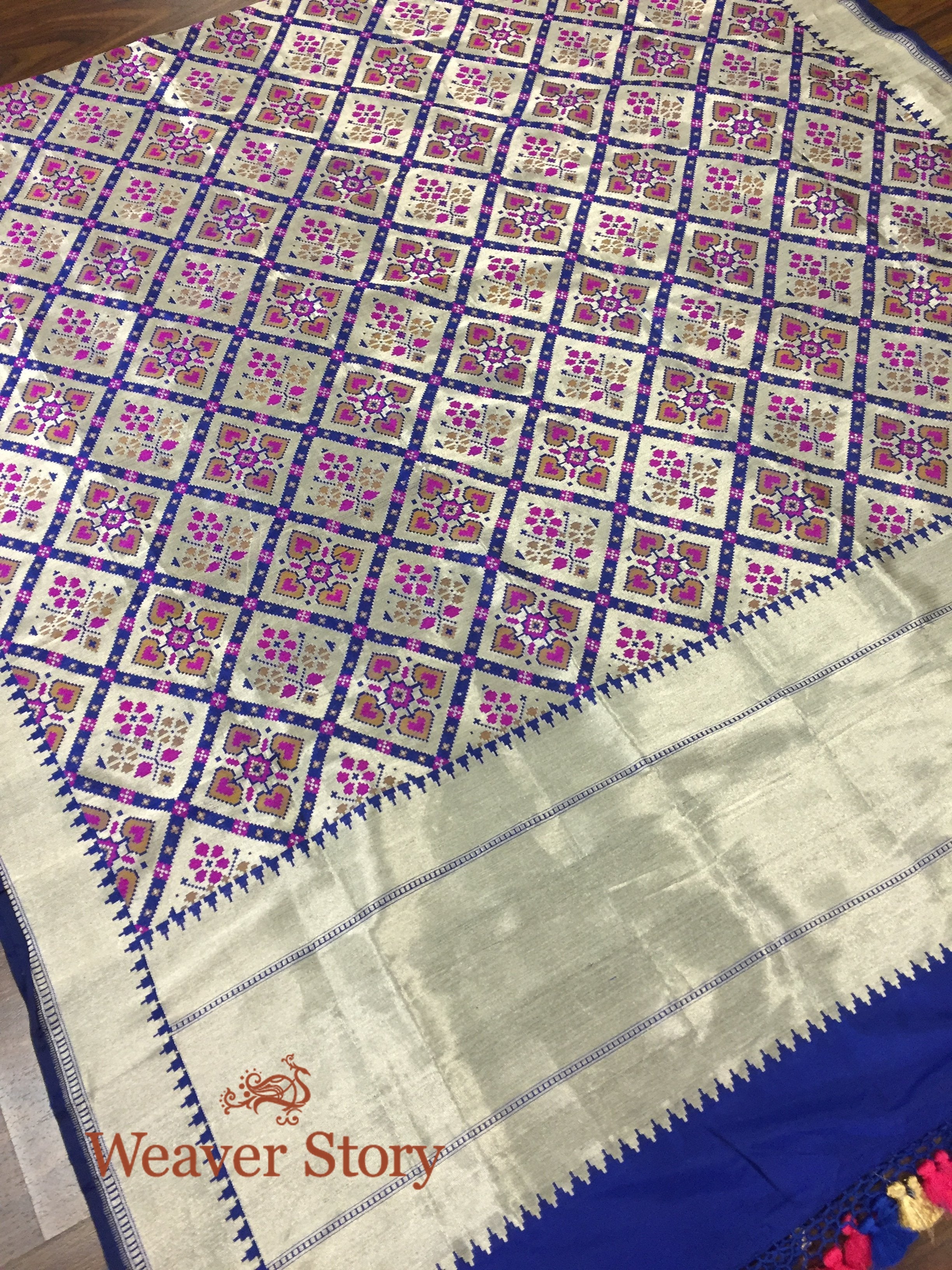 Handloom_Blue_Banarasi_Patola_Dupatta_with_Zari_Base_WeaverStory_04