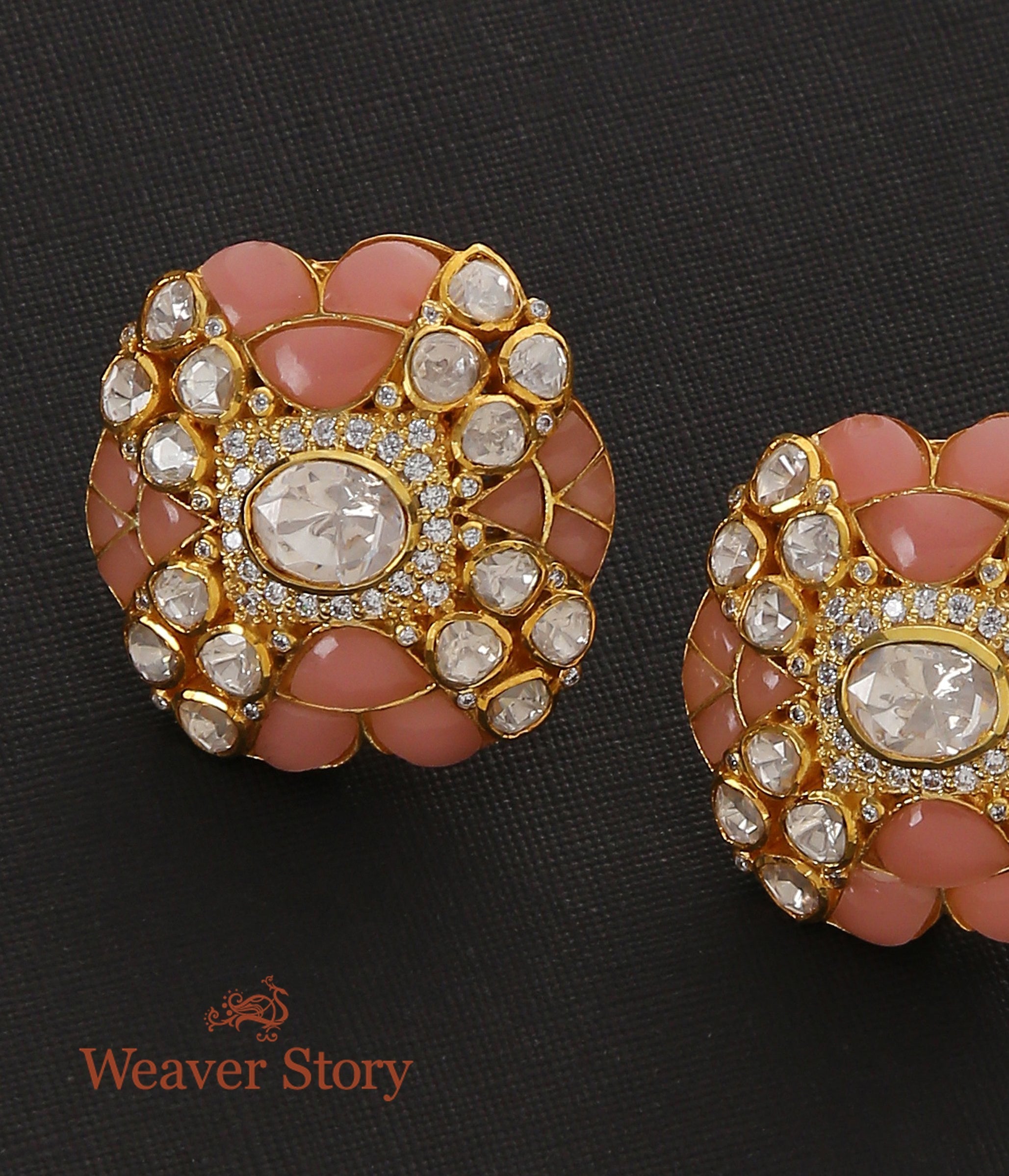 Surakh_Studds_with_Moissanite_Polki_Crafted_in_Pure_Silver_WeaverStory_03