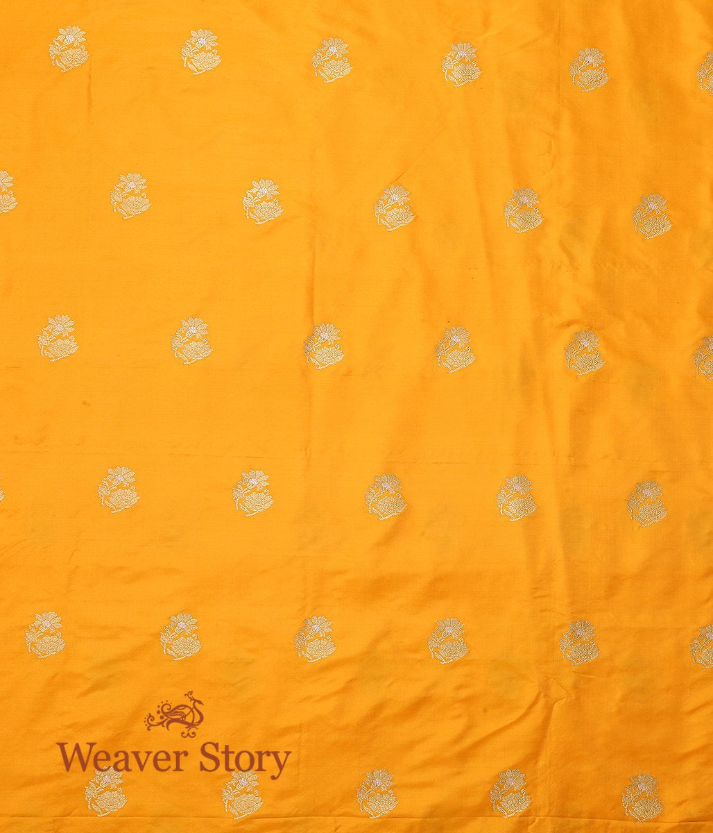 Handloom_Yellow_Kadhwa_Booti_Fabric_WeaverStory_03