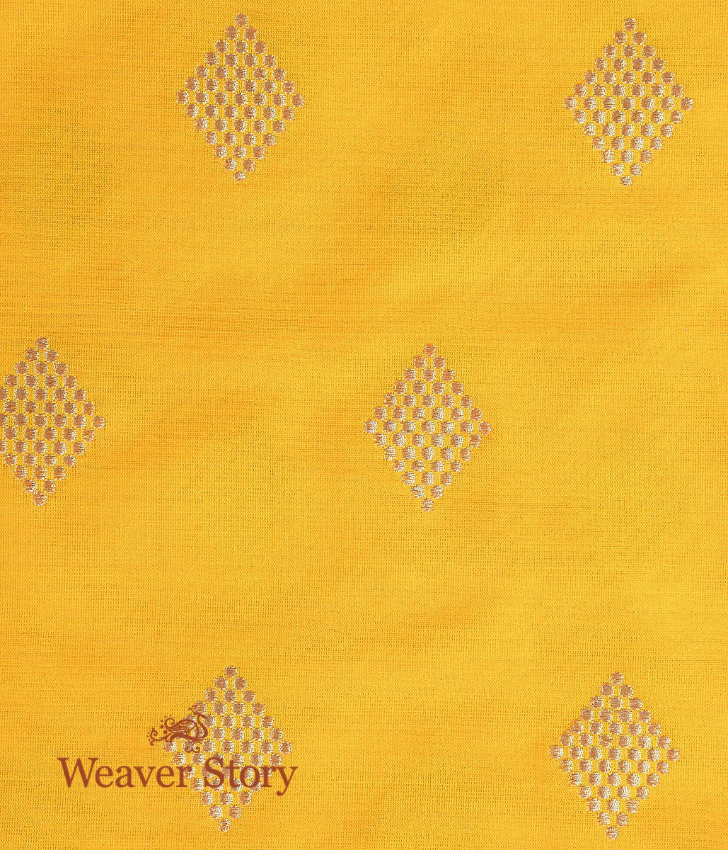 Handloom_Yellow_Katan_Silk_Fabric_with_Kadhwa_Booti_WeaverStory_03