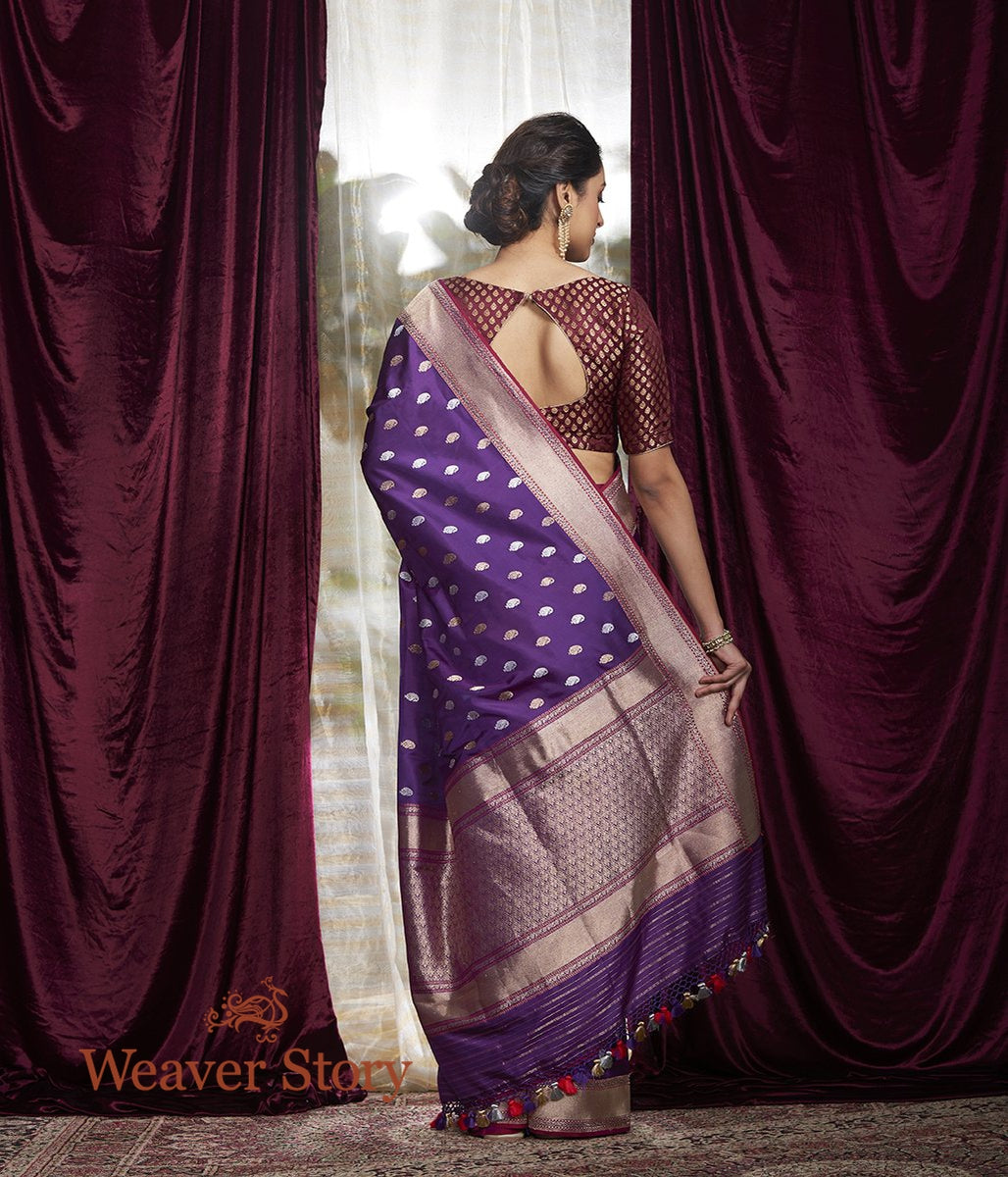 Handwoven_Purple_Sona_Rupa_Kairi_Boota_Saree_WeaverStory_03
