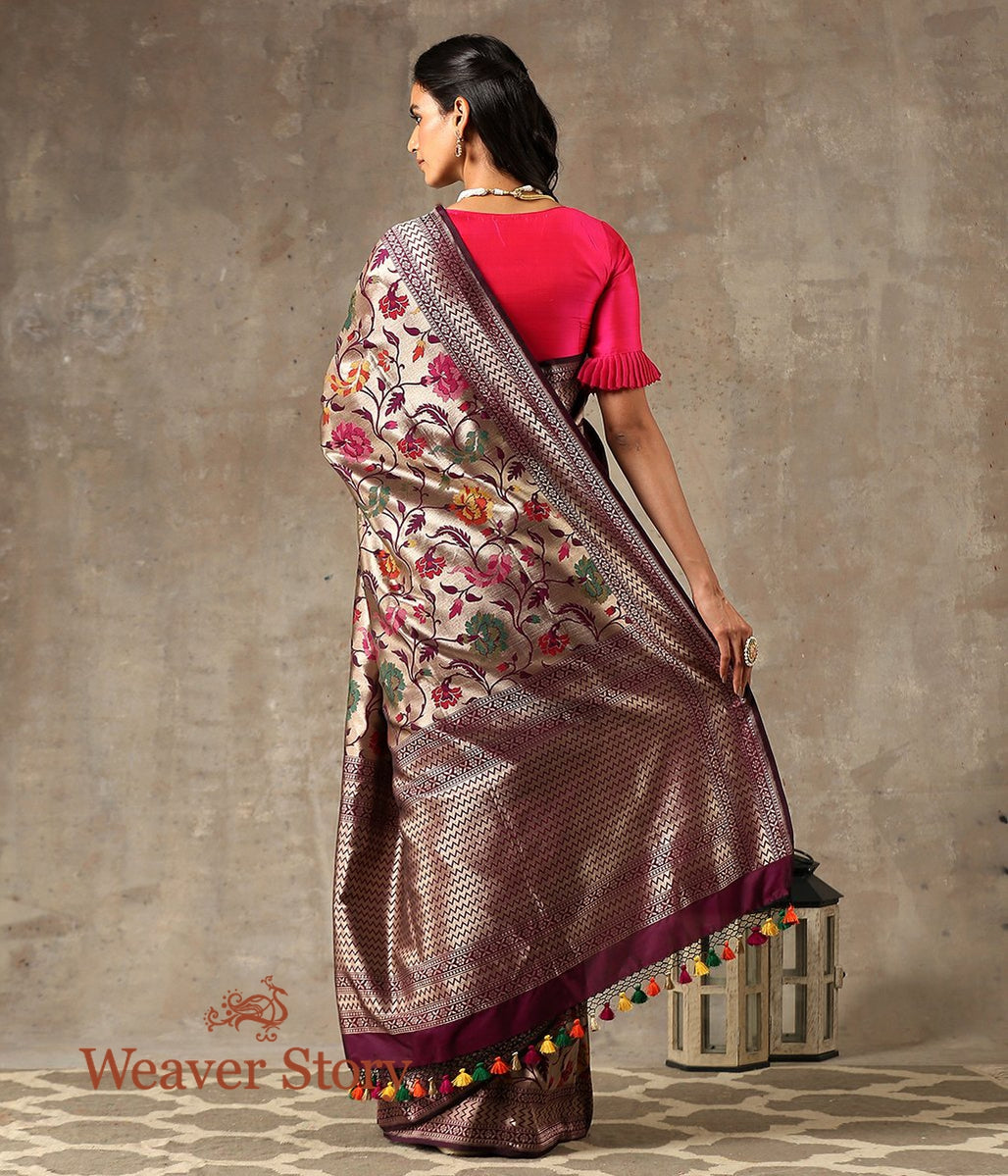 Handwoven_Wine_Meenakari_Jangla_Saree_with_Cutwork_Weave_WeaverStory_03