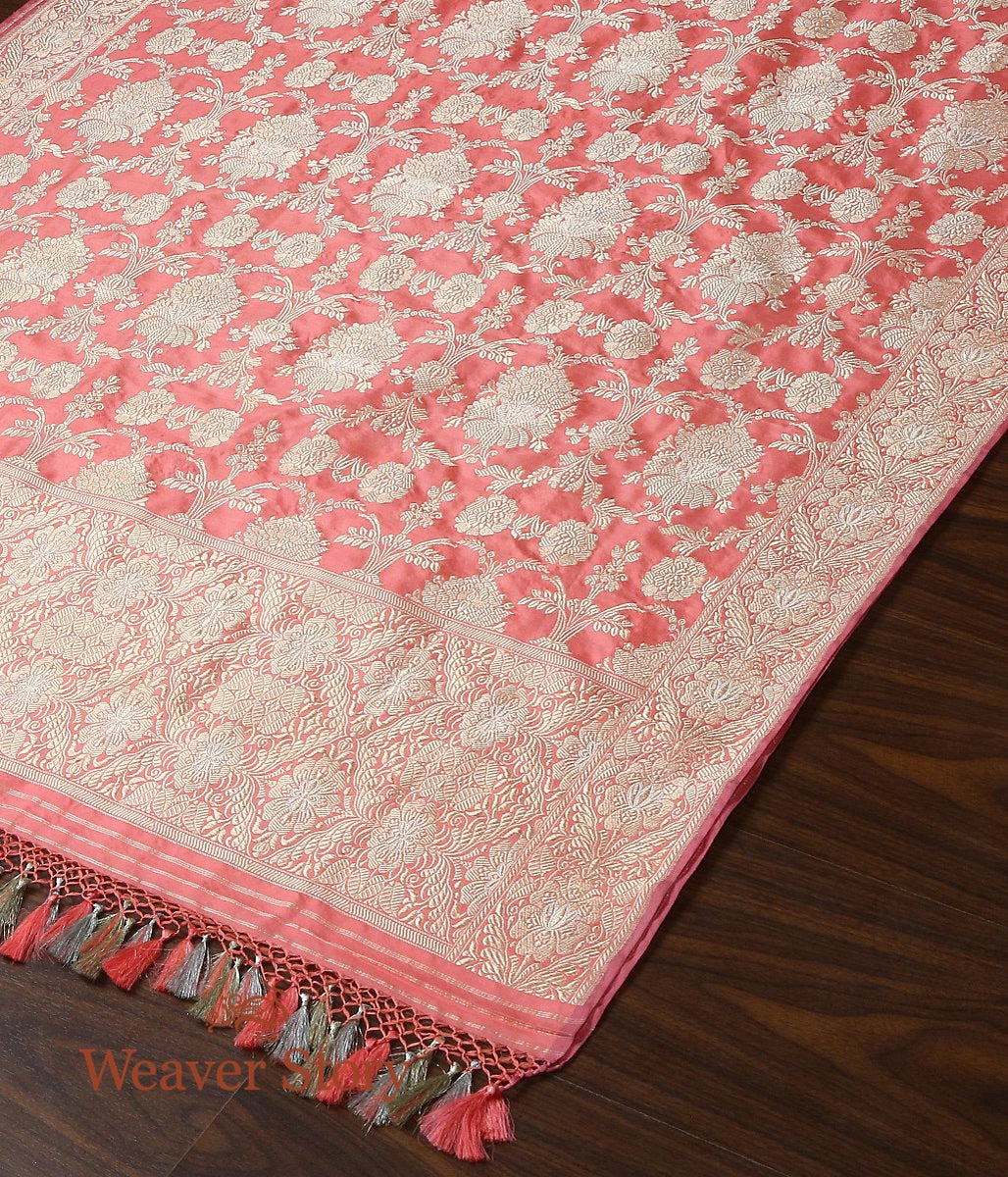 Handloom_Peach_and_Pink_Banarasi_Jangla_Dupatta_WeaverStory_03
