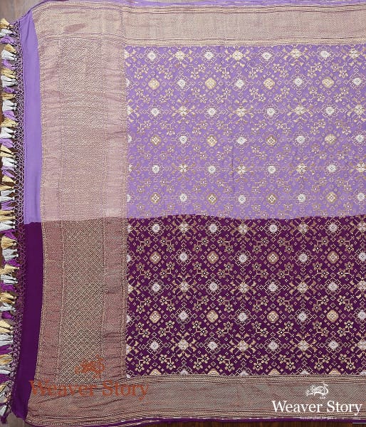 Handwoven_Banarasi_Georgette_Cutwork_Dupatta_in_Dual_Shade_of_Plum_and_Lavender_WeaverStory_03