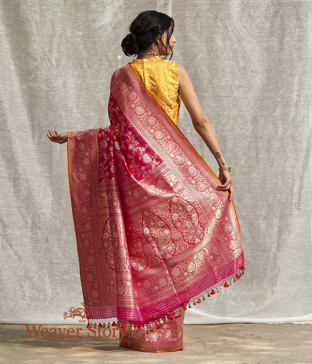 Handwoven_Strawberry_Pink_Kadhwa_Jangla_Saree_WeaverStory_03