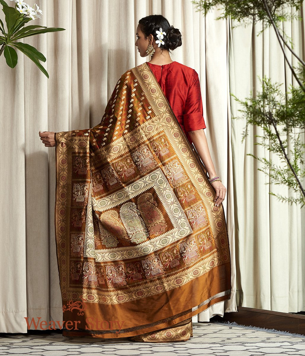 Handloom_Copper_Baluchari_Saree_with_Elephant_Pallu_WeaverStory_03