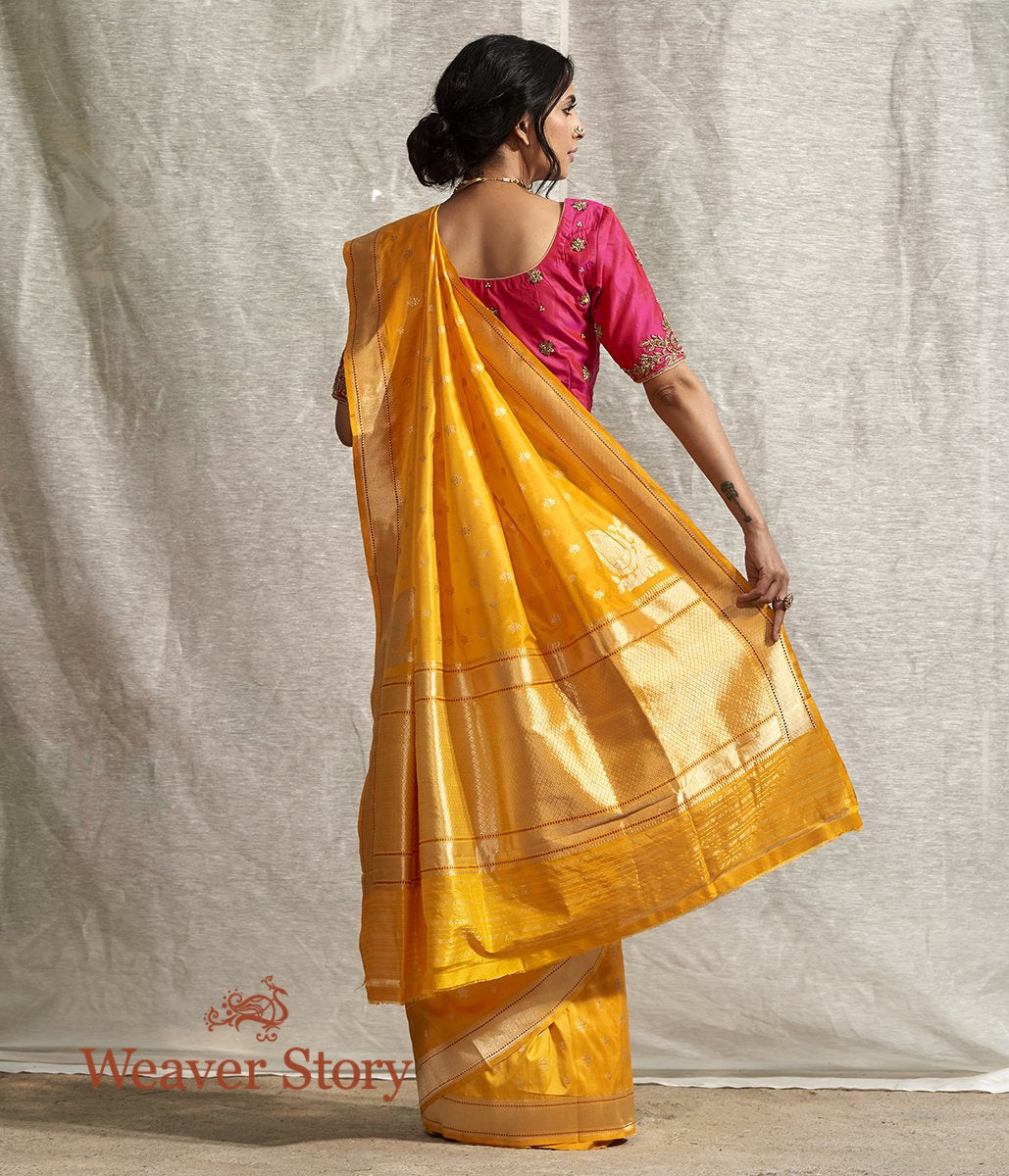 Handloom_Yellow_Ektara_Saree_with_Konia_WeaverStory_03