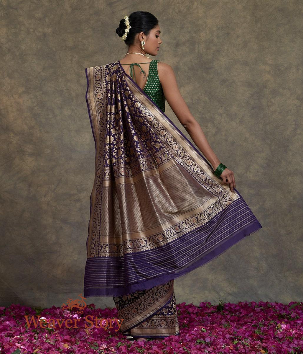Handwoven_Purple_Ektara_Meenakari_Jangla_Saree_WeaverStory_03