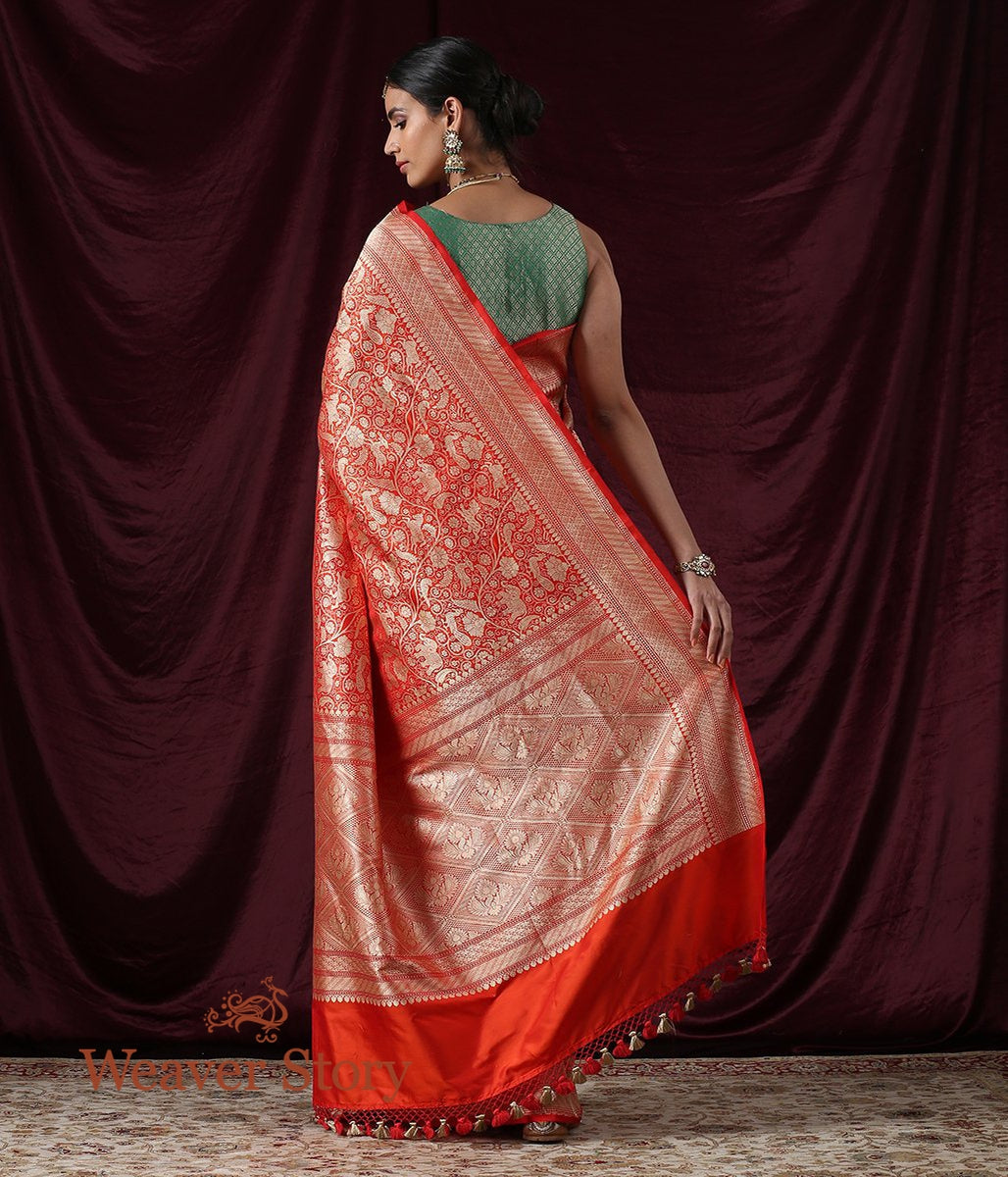 Handwoven_Red_Brocade_Shikargah_Saree_WeaverStory_03