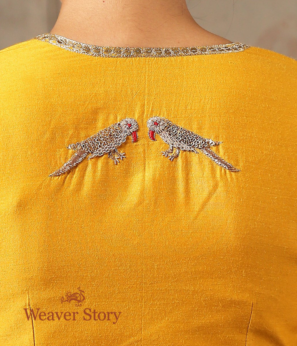 Mustard_Matka_Style_Blouse_Munga_Silk_with_Embroidery_WeaverStory_04