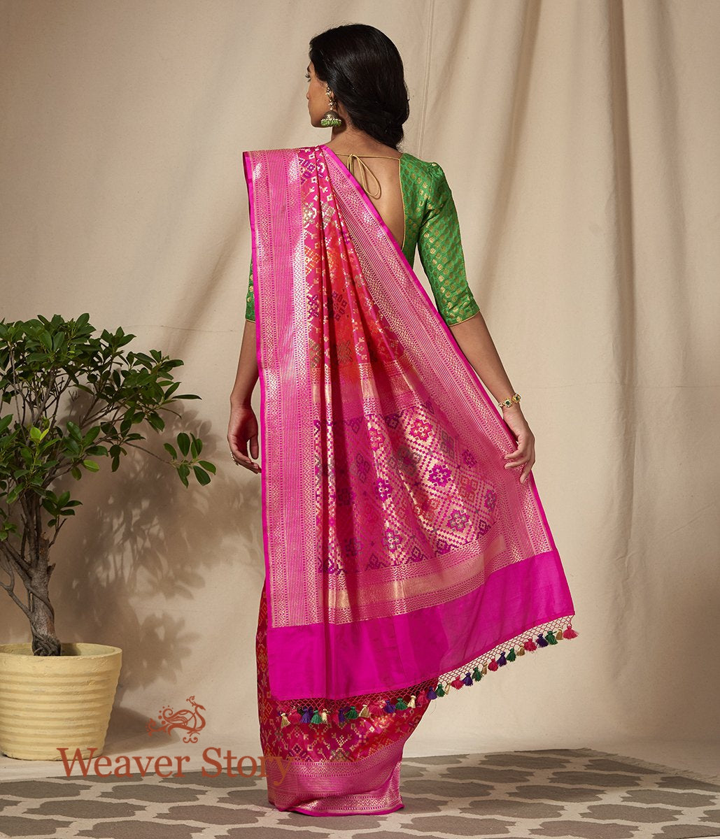 Handwoven_Hot_Pink_Meenakari_Banarasi_Patola_Saree_WeaverStory_03