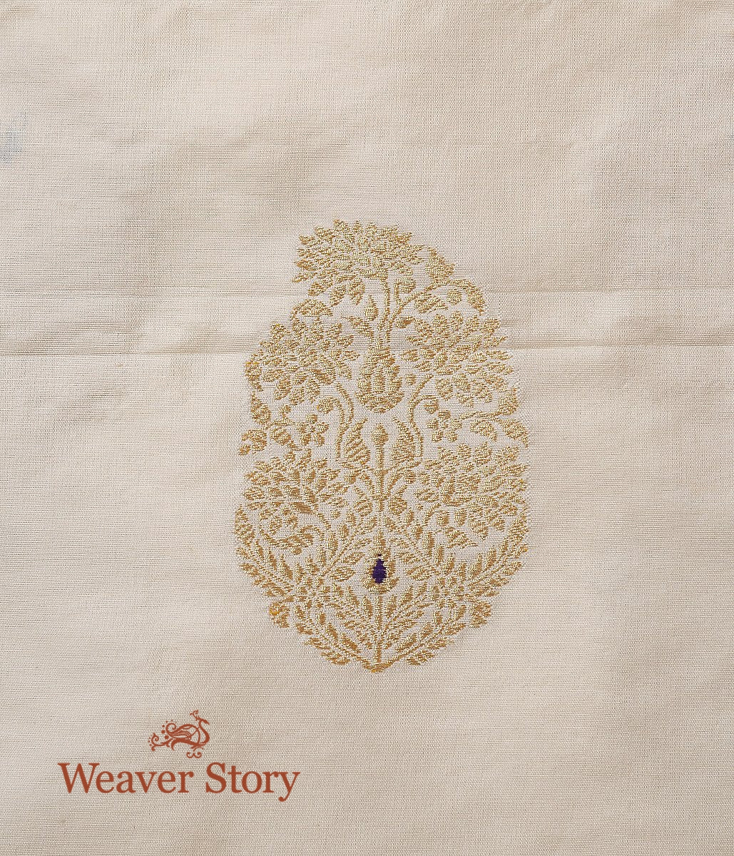 Handloom_Milky_White_Kadhwa_Meenadar_Boota_Fabric_WeaverStory_03