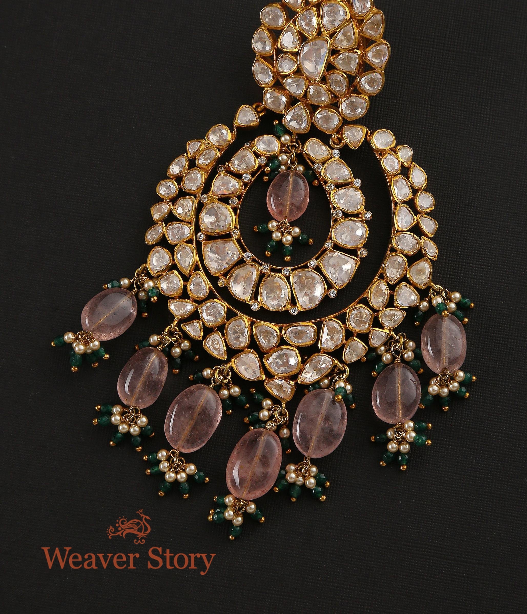 Gulabrani_Chandbala_with_Moissanite_Polki_Crafted_in_Pure_Silver_WeaverStory_03