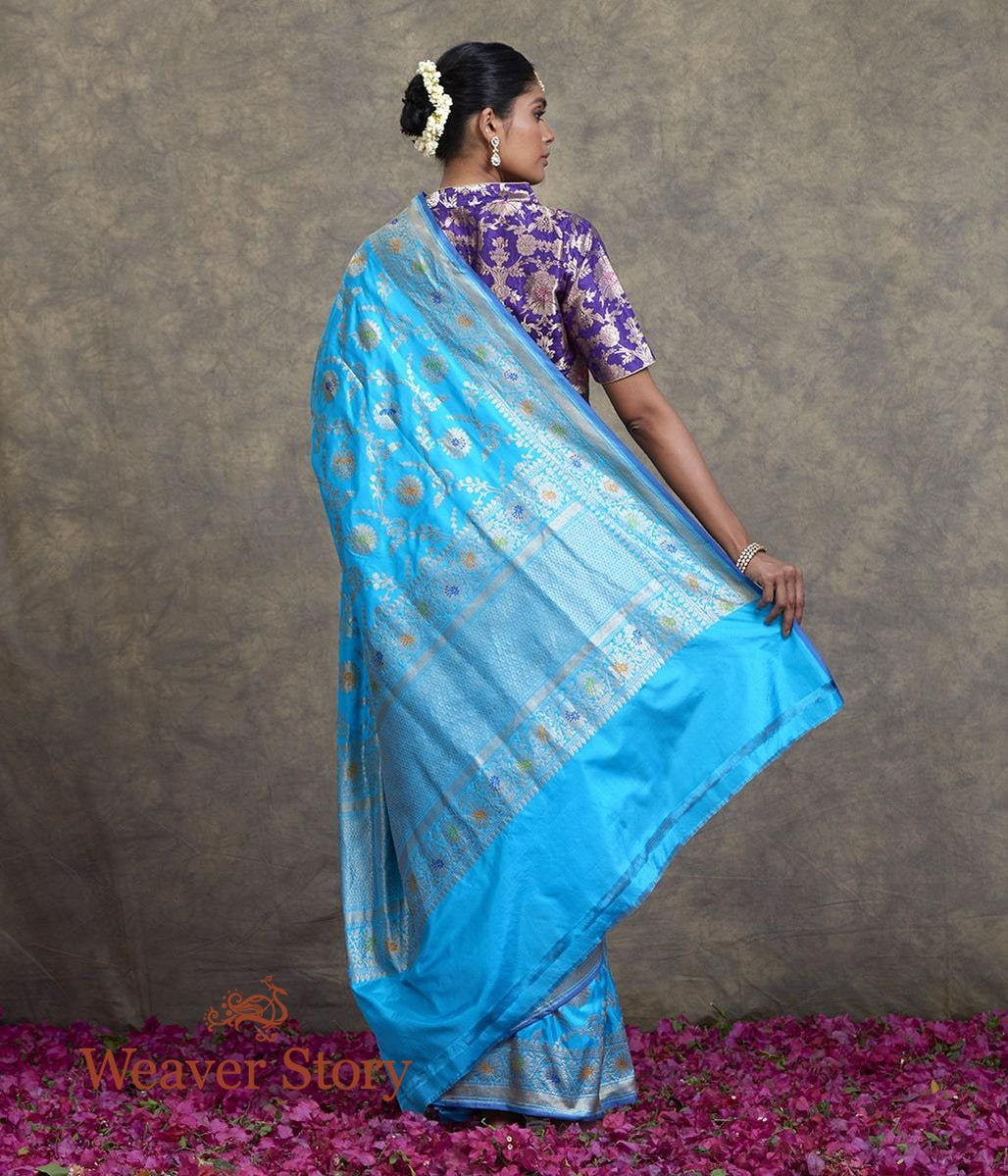 Handwoven_Blue_Meenakari_Jangla_Saree_WeaverStory_03
