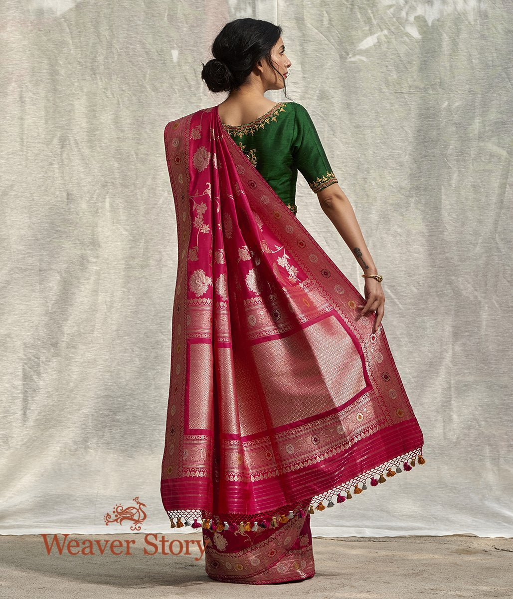 Handwoven_Pink_Sona_Rupa_Kadhwa_Jangla_Saree_with_Tissue_Weft_Border_and_Meenakari_WeaverStory_03
