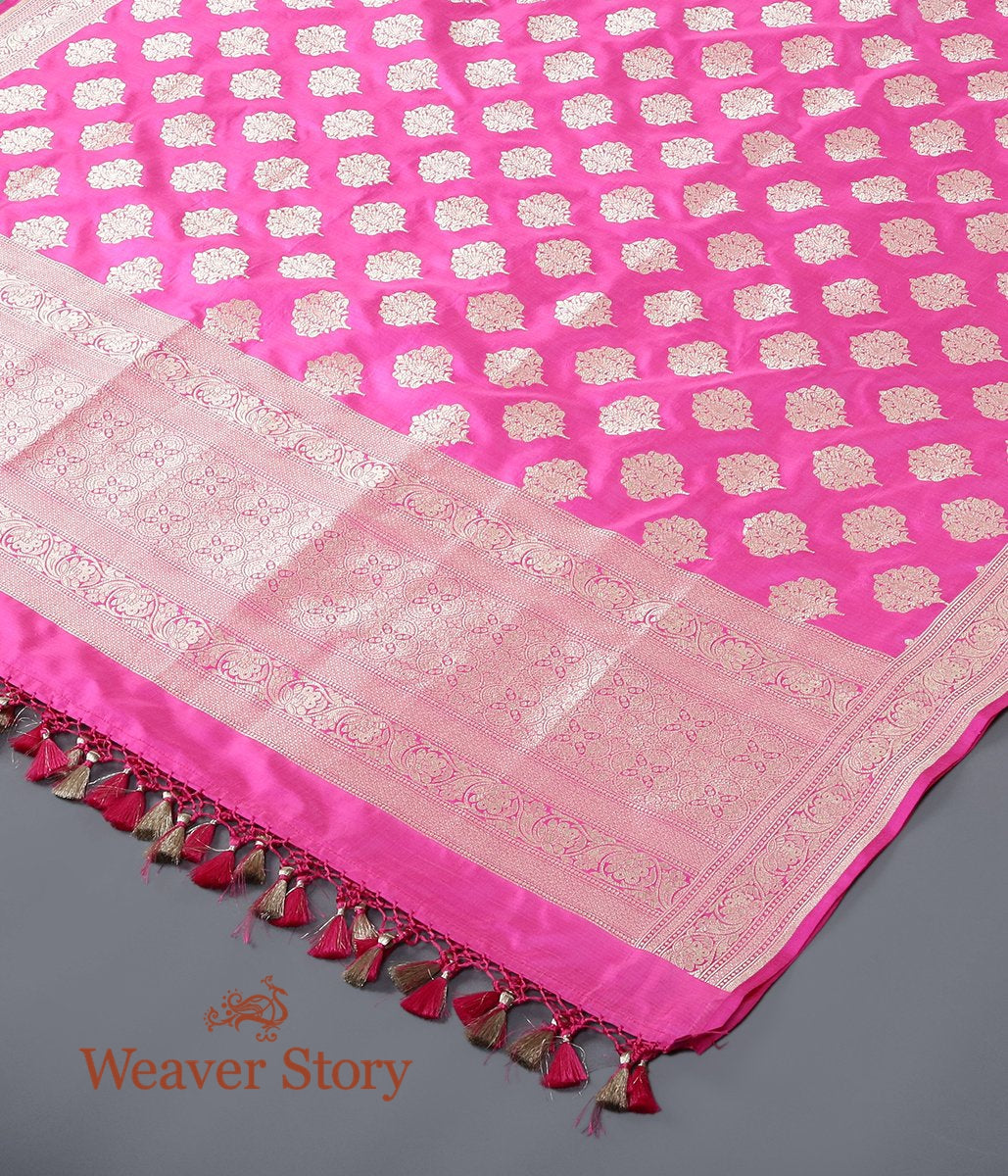 Handloom_Pink_Katan_Silk_Cutwork_Booti_Dupatta_WeaverStory_03