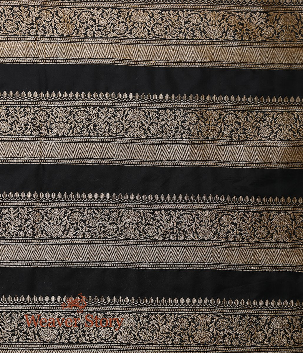 Handloom_Black_Tanchoi_Banarasi_Lehenga_Running_Fabrics_with_Borders_WeaverStory_03