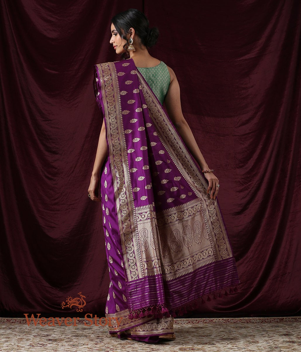 Handwoven_Purple_Kadhwa_Booti_Saree_WeaverStory_03