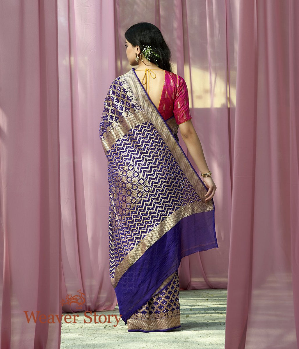 Handwoven_Purple_Banarasi_Bandhej_Saree_WeaverStory_03