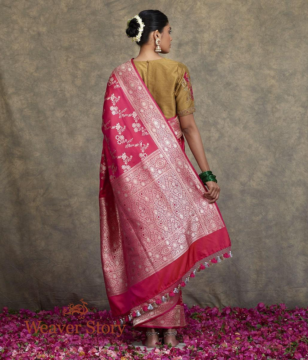 Handwoven_Hot_Pink_Kadhwa_Meenakari_Jangla_Saree_WeaverStory_03
