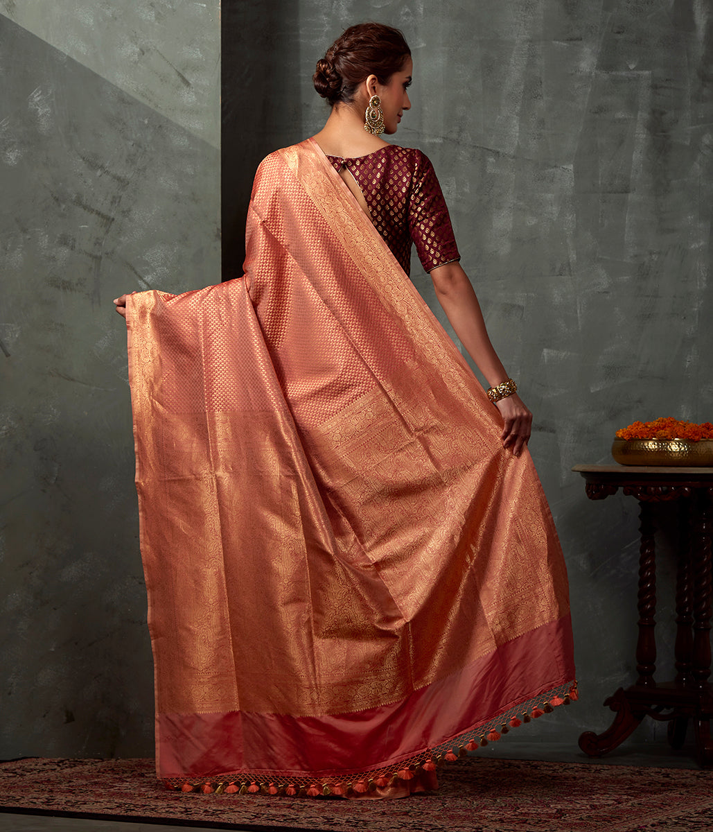 Handwoven_Peach_Katan_Silk_saree_with_Small_Paislye_Motifs_Woven_in_Zari_WeaverStory_03