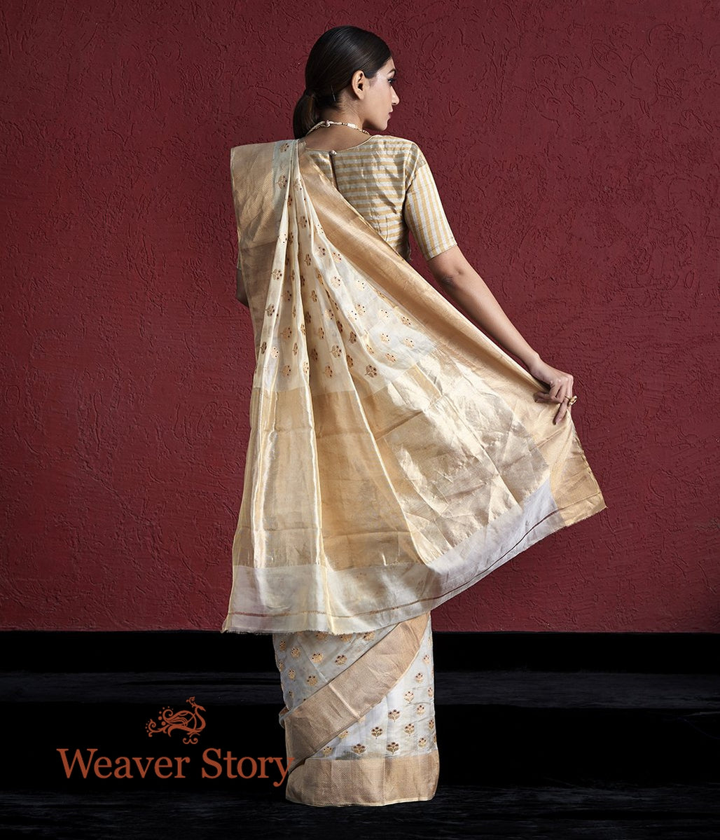 Handwoven_White_and_Gold_Meenakari_Boota_Chanderi_Silk_Saree_WeaverStory_03